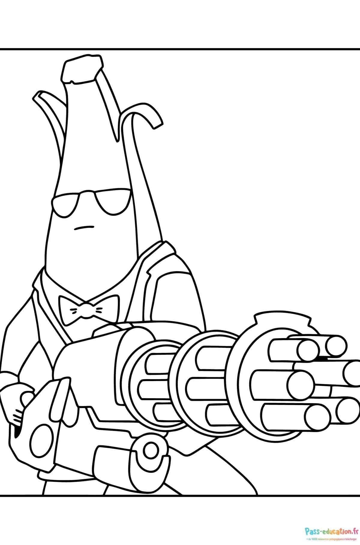 Coloriage Agent Banane Fortnite à imprimer et colorier