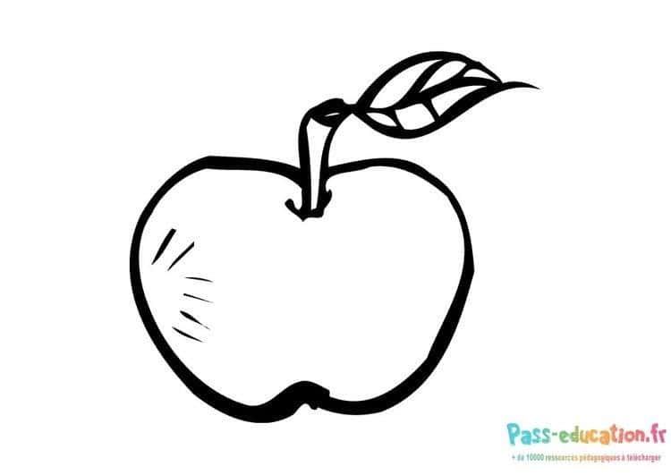 Coloriage Pomme à colorier à imprimer et colorier