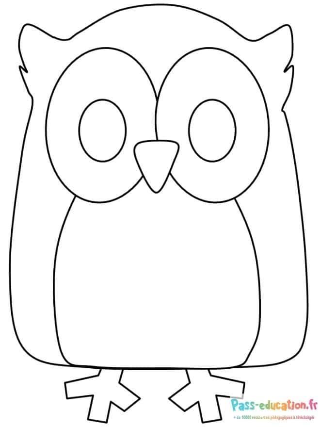 Coloriage Dessin hibou à imprimer et colorier