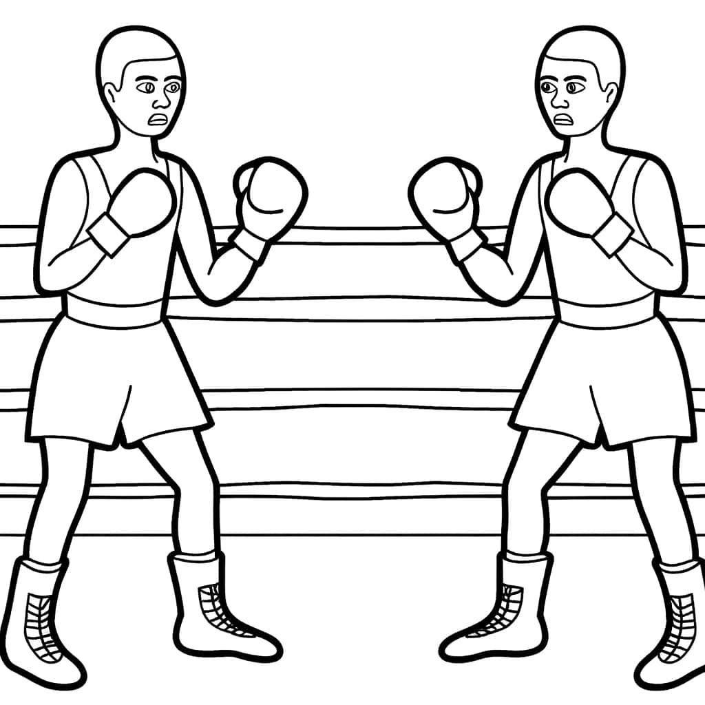Coloriage Boxe à imprimer et colorier