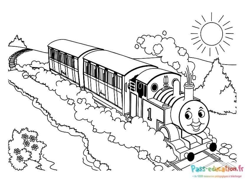 Coloriage Train à vapeur à imprimer et colorier