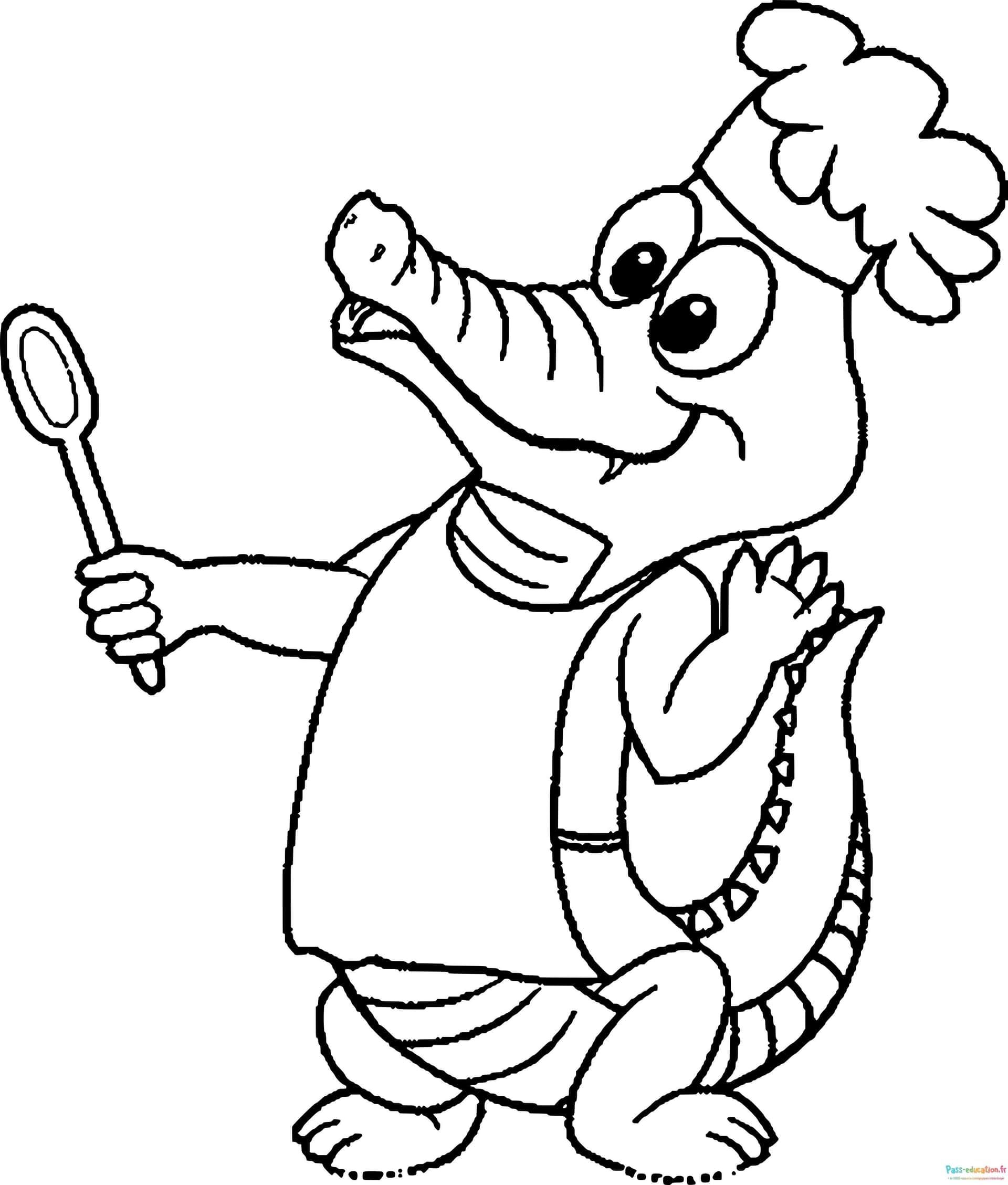 Coloriage Chef Crocodile à imprimer et colorier