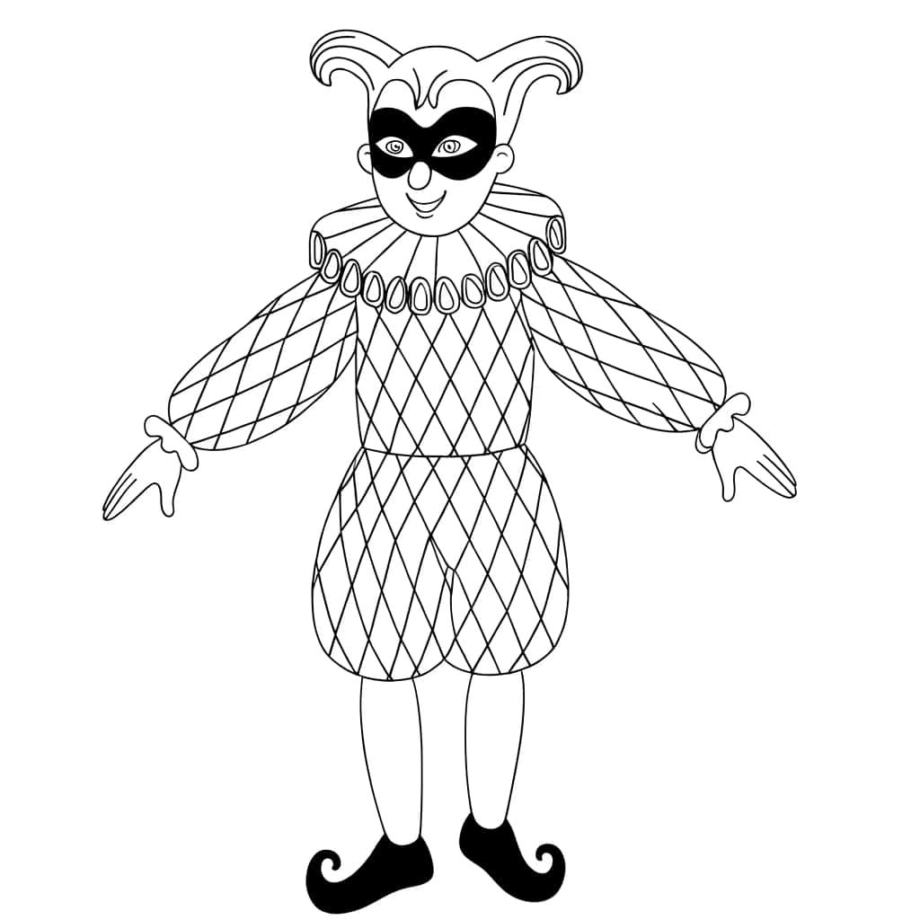 Coloriage Arlequin à imprimer et colorier