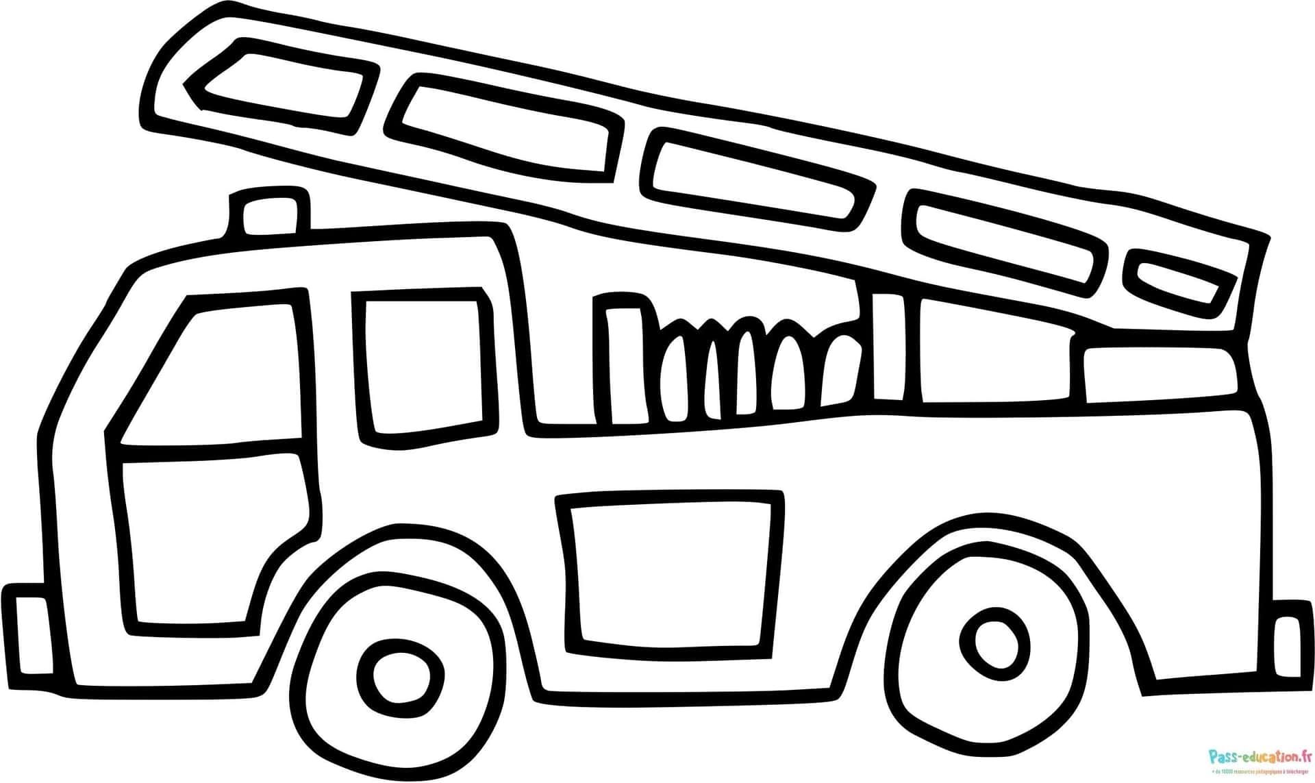 Coloriage Camion de pompier à imprimer et colorier