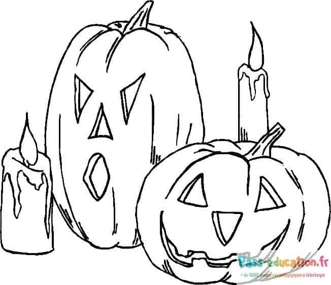 Coloriage Citrouilles effrayantes à imprimer et colorier