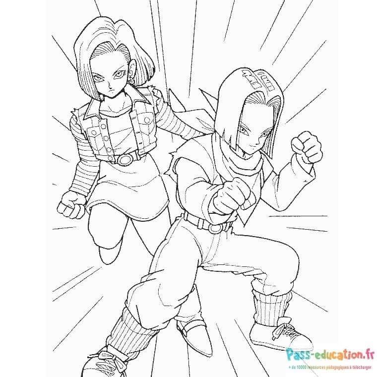 Coloriage Duo de Saiyans à imprimer et colorier