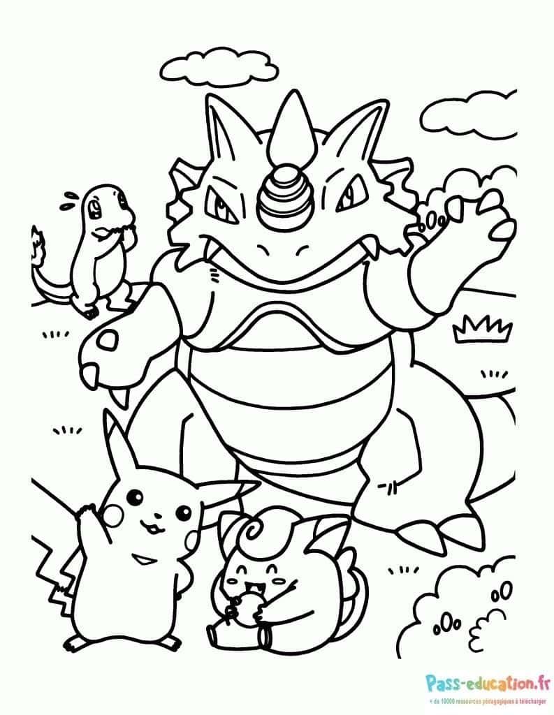 Coloriage Amis Pokémon à imprimer et colorier