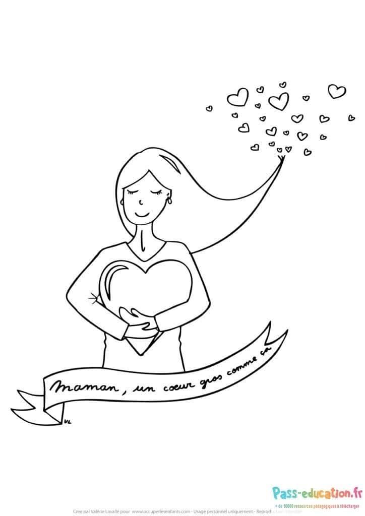 Coloriage Amour maternel à imprimer et colorier