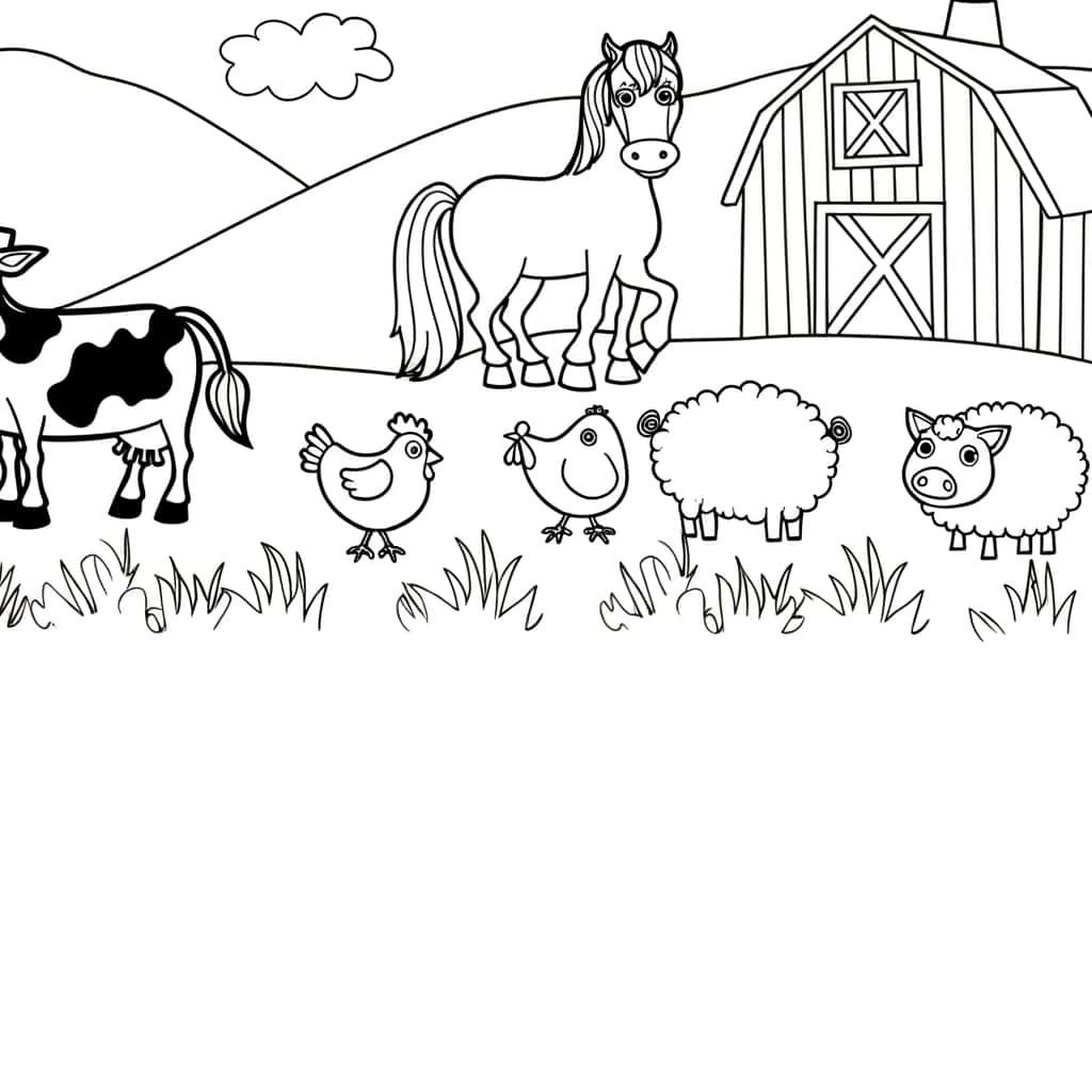 Coloriage Animaux de ferme à imprimer et colorier