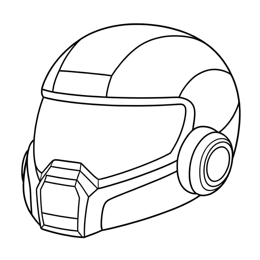 Coloriage Casque futuriste à imprimer et colorier