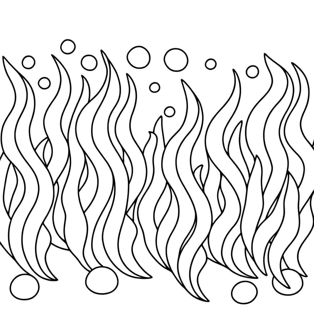 Coloriage Feuilles d'algues sous-marines à imprimer et colorier