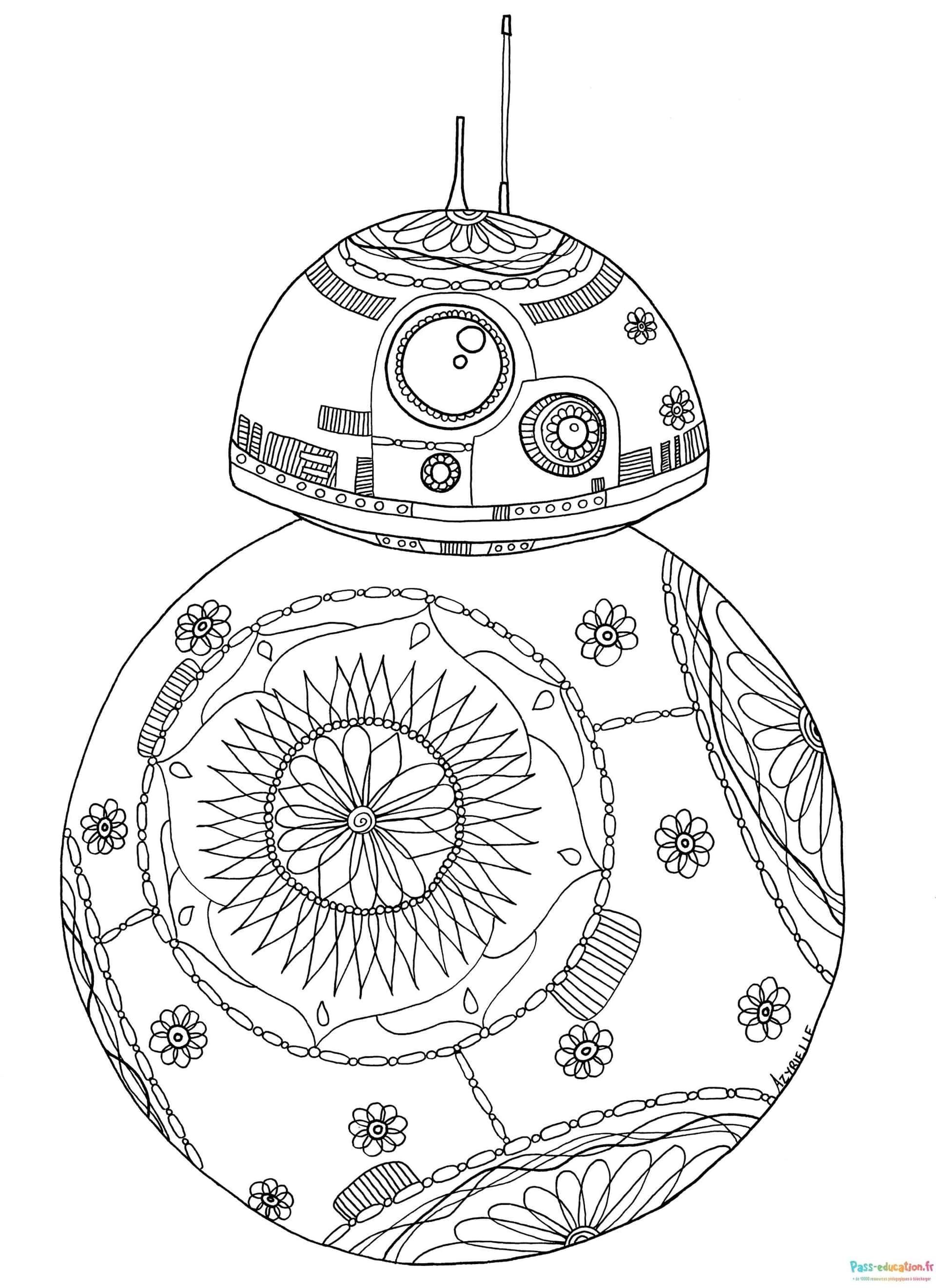 Coloriage Robot fleuri à imprimer et colorier