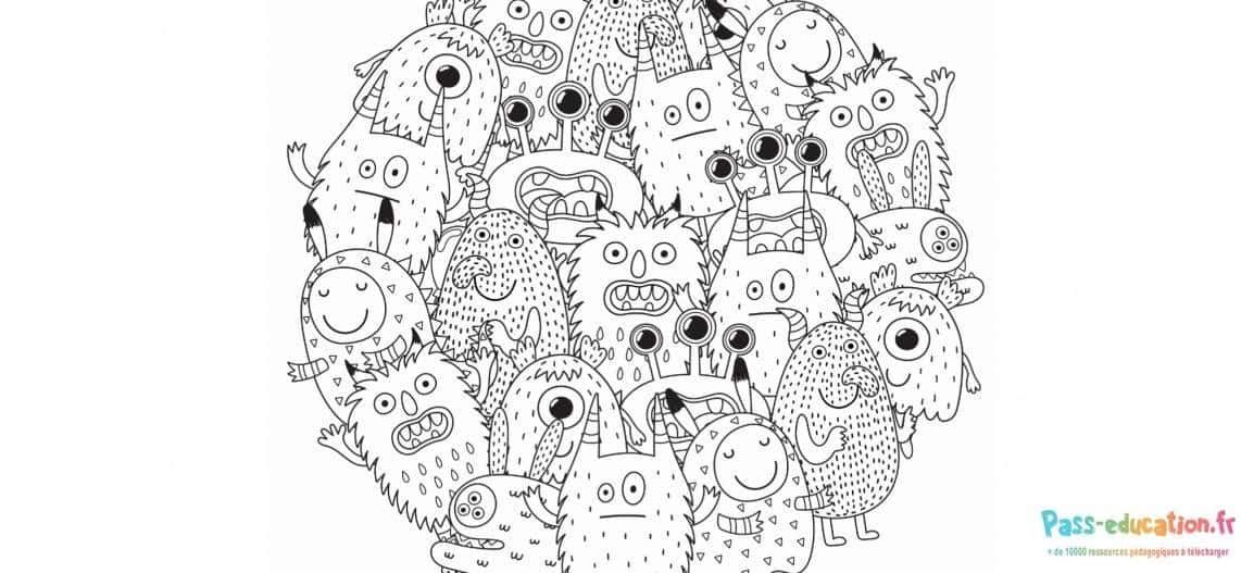Coloriage Monstres amusants à imprimer et colorier
