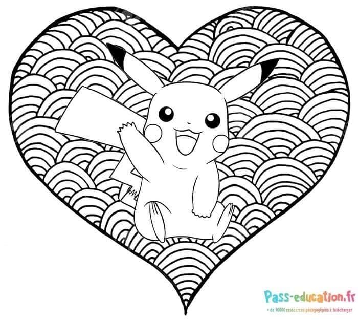 Coloriage Pikachu joyeux à imprimer et colorier