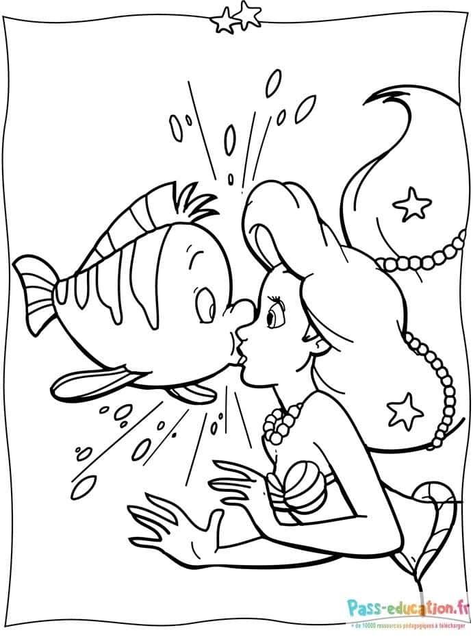 Coloriage Baiser aquatique à imprimer et colorier
