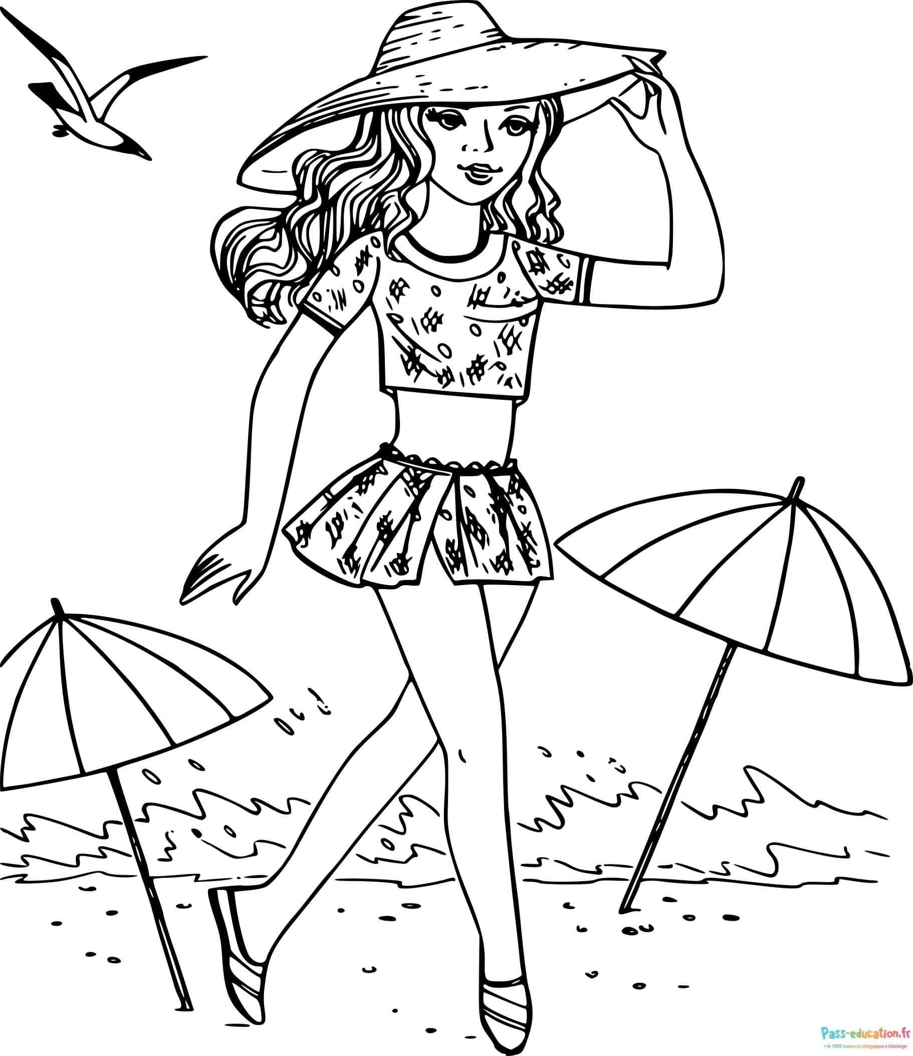 Coloriage Plage estivale à imprimer et colorier