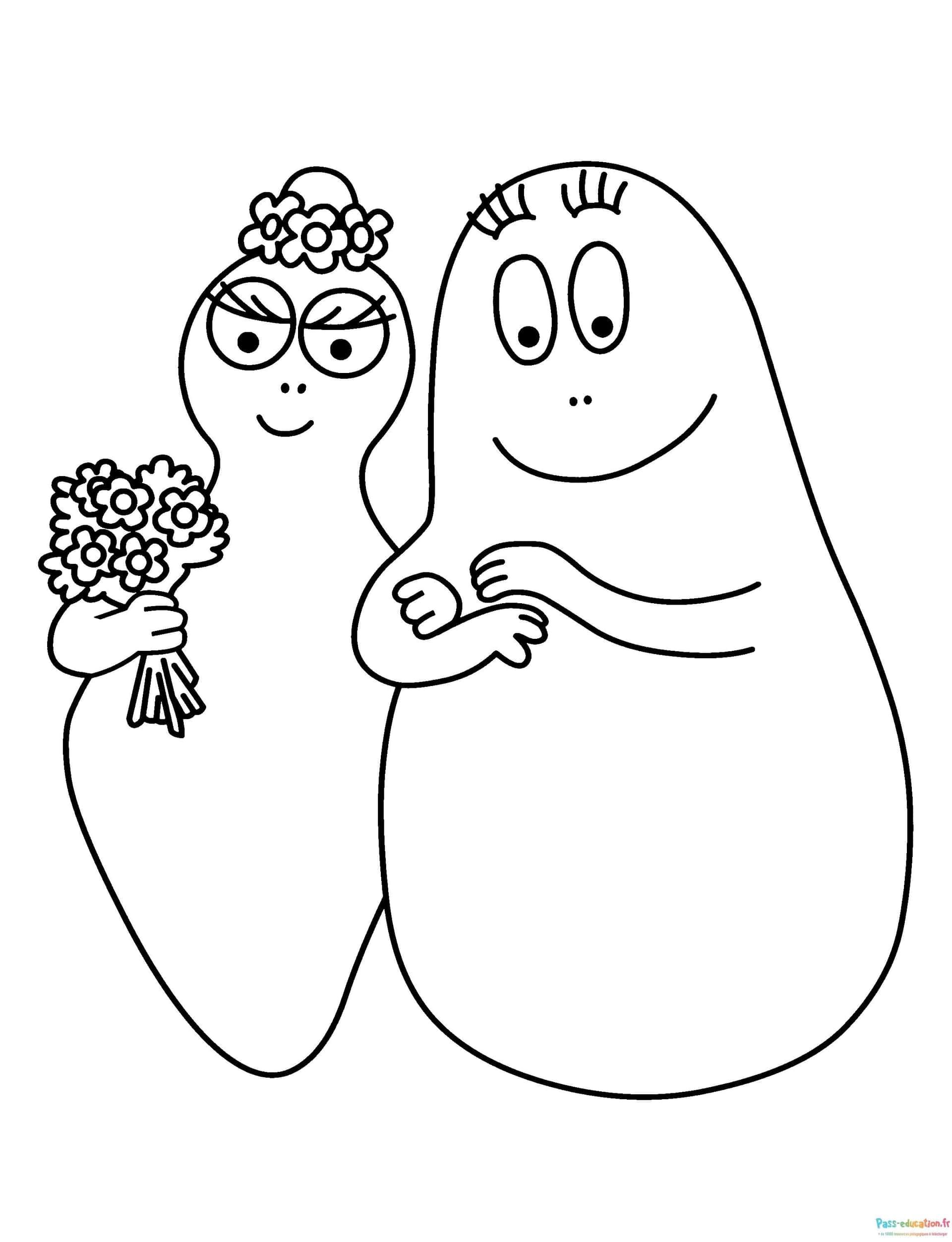 Coloriage Barbapapa fleuri à imprimer et colorier