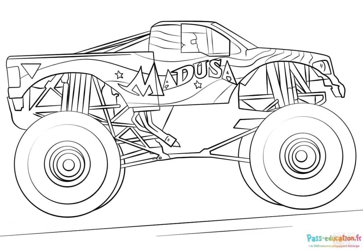 Coloriage Camion Monstre à imprimer et colorier