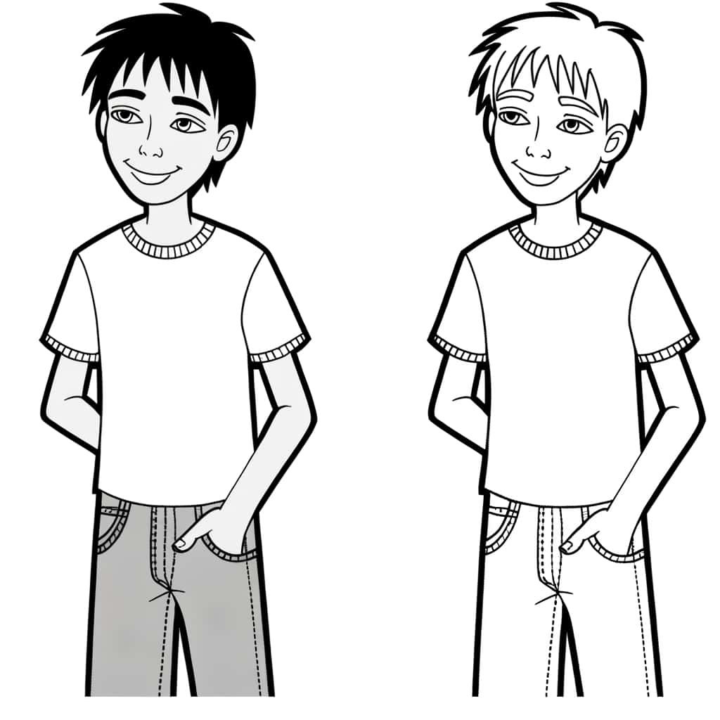 Coloriage Ado garçon cool à imprimer et colorier