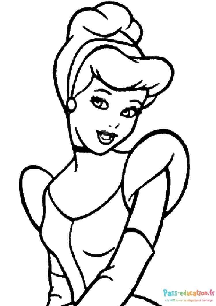 Coloriage Cendrillon dansante à imprimer et colorier