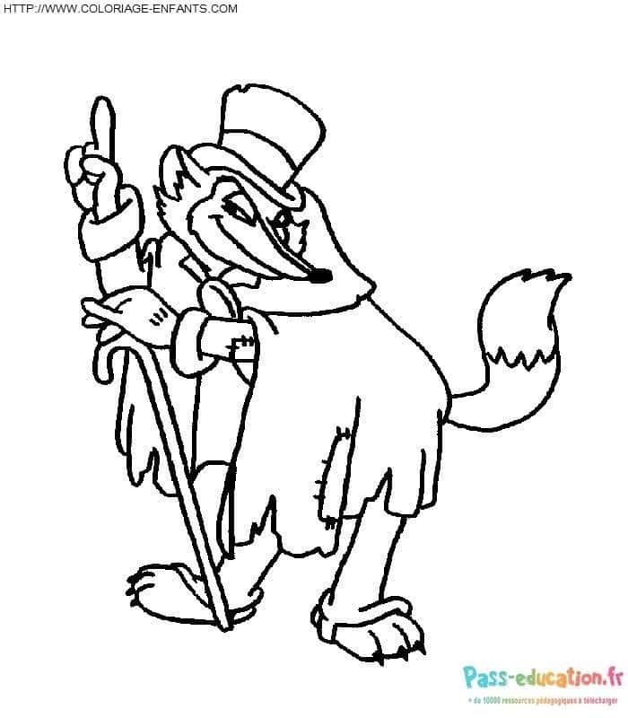 Coloriage Renard gentleman à imprimer et colorier