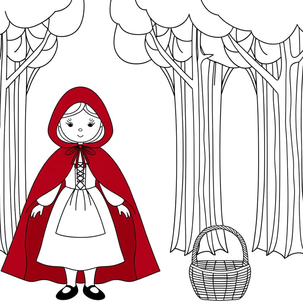 Coloriage Chaperon Rouge à imprimer et colorier