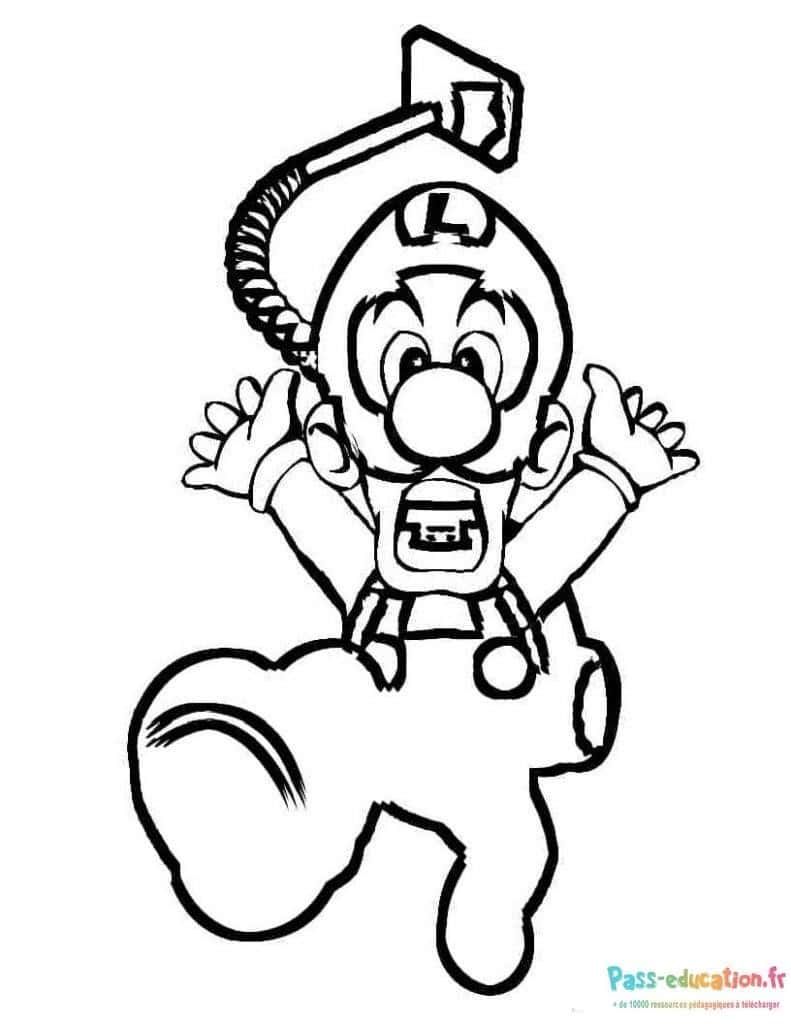 Coloriage Luigi explorateur sous-marin à imprimer et colorier