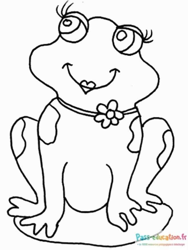 Coloriage Grenouille joyeuse à imprimer et colorier