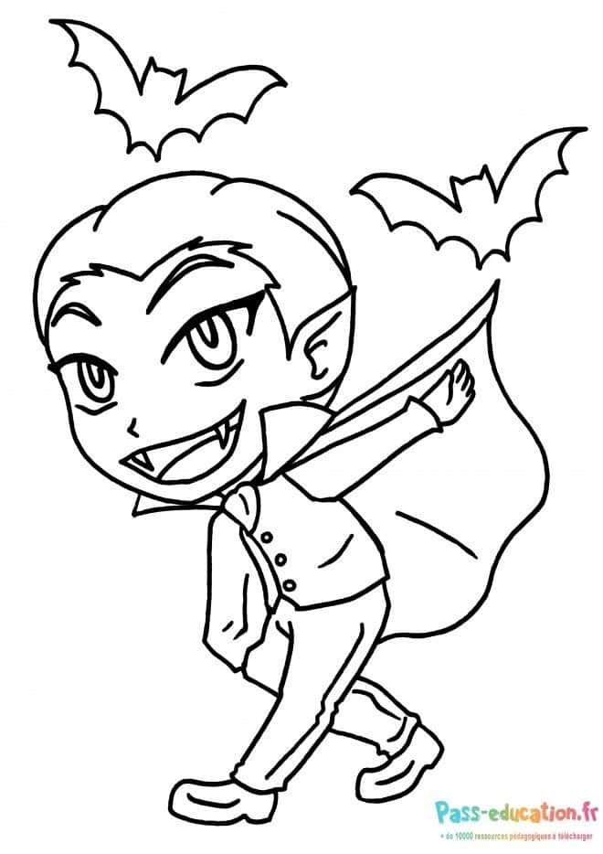 Coloriage Petit vampire à imprimer et colorier