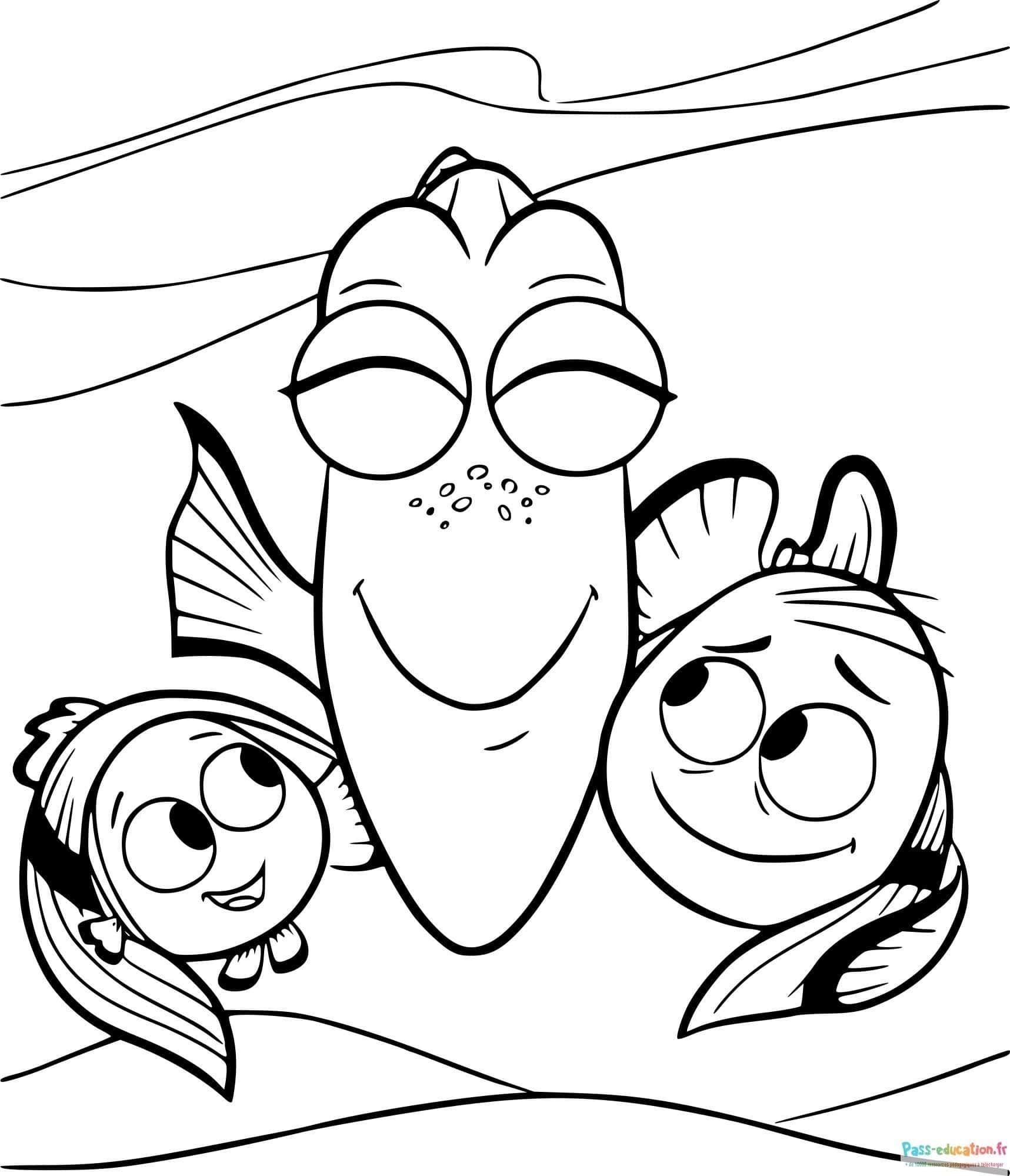 Coloriage Nemo et amis à imprimer et colorier