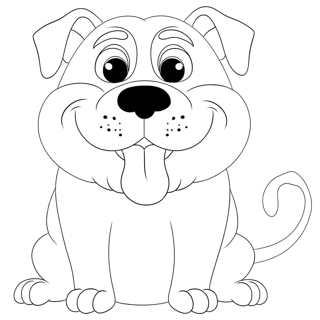 Coloriage Bouledogue attendrissant à imprimer et colorier