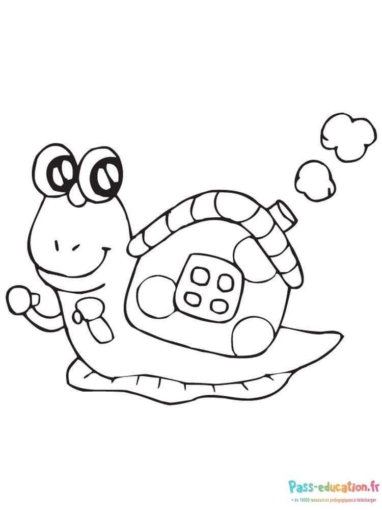 Coloriage Escargot souriant à imprimer et colorier