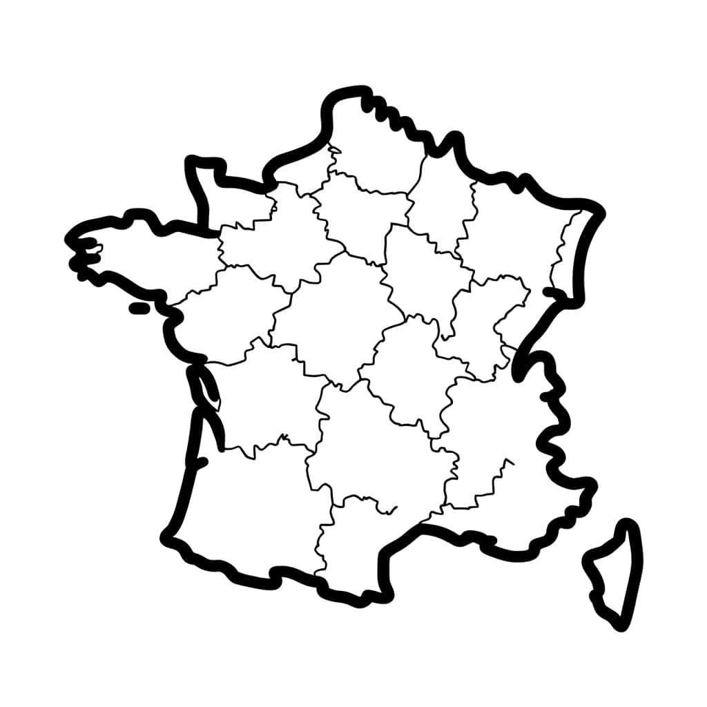 Coloriage Carte de France à imprimer et colorier