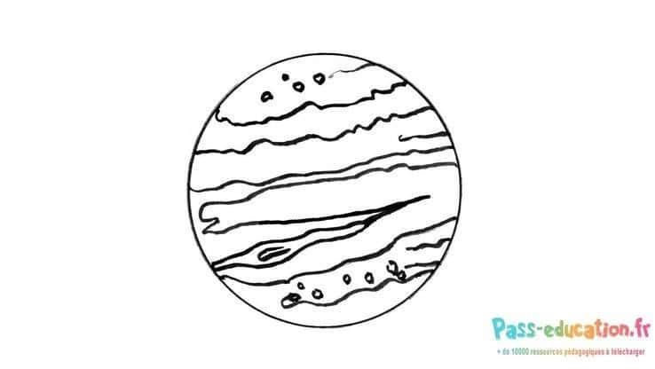 Coloriage Planète Jupiter à imprimer et colorier
