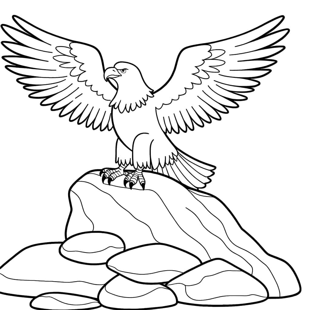 Coloriage Aigle en vol à imprimer et colorier