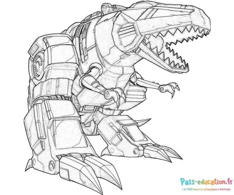 Coloriage Dinosaure robotique à imprimer et colorier