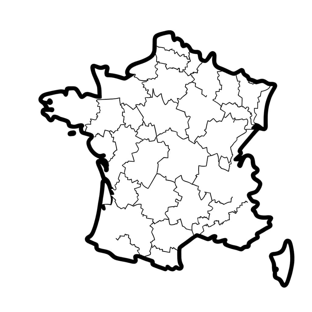 Coloriage Carte de France à imprimer et colorier