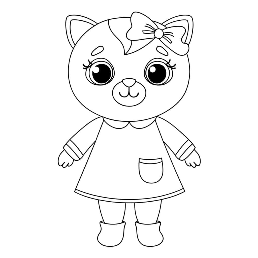 Coloriage Hello Kitty élégante à imprimer et colorier