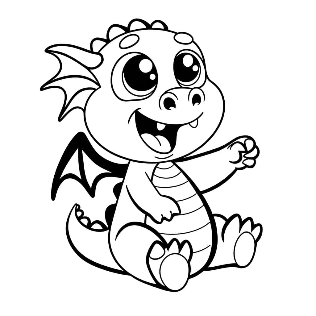 Coloriage Bébé Dragon à imprimer et colorier