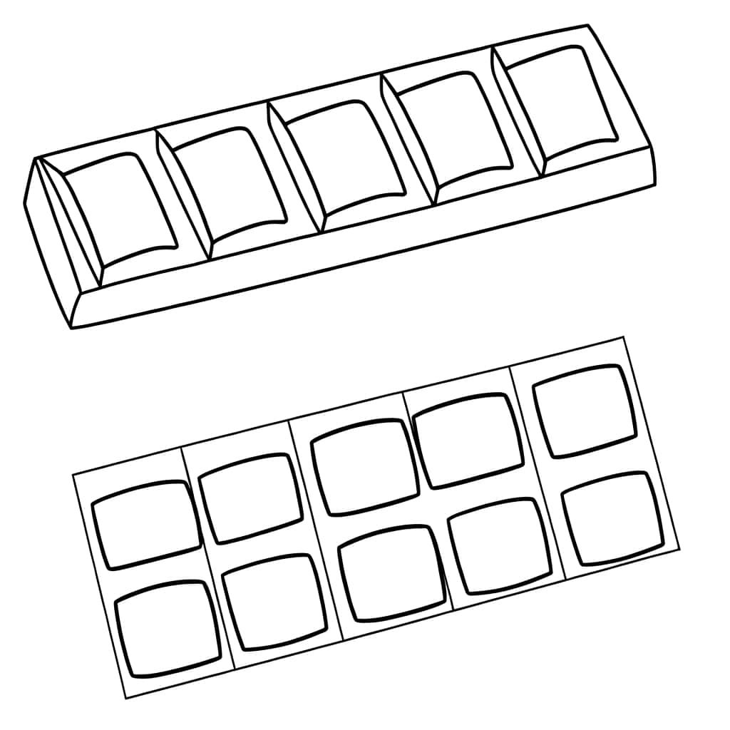 Coloriage Barres de chocolat à imprimer et colorier