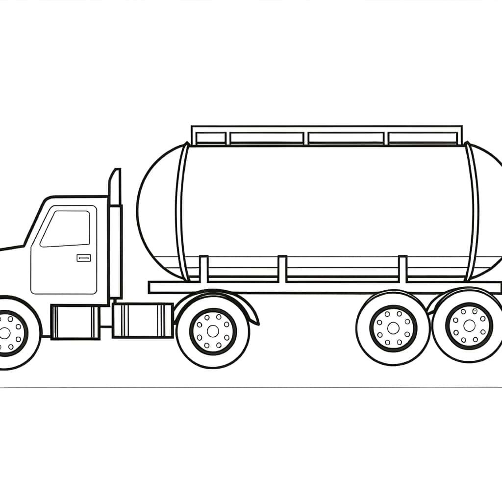Coloriage Camion Citerne à imprimer et colorier