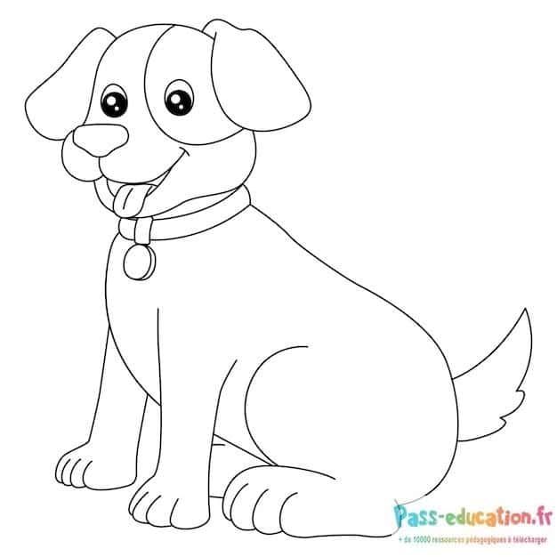 Coloriage Chiot souriant à imprimer et colorier