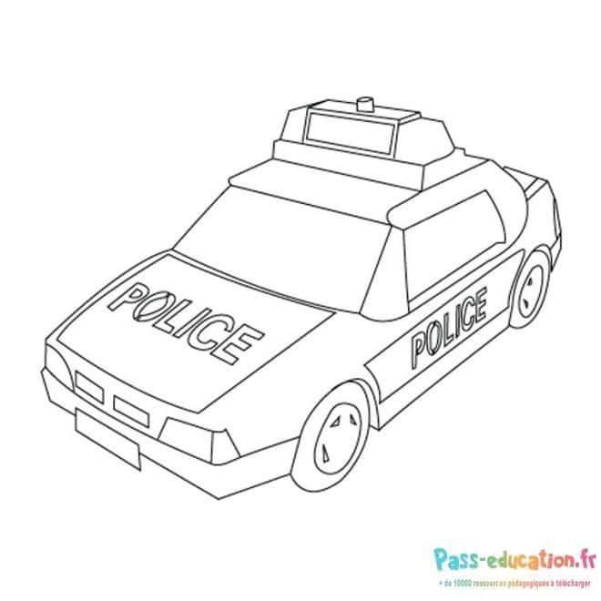 Coloriage Voiture de police à imprimer et colorier