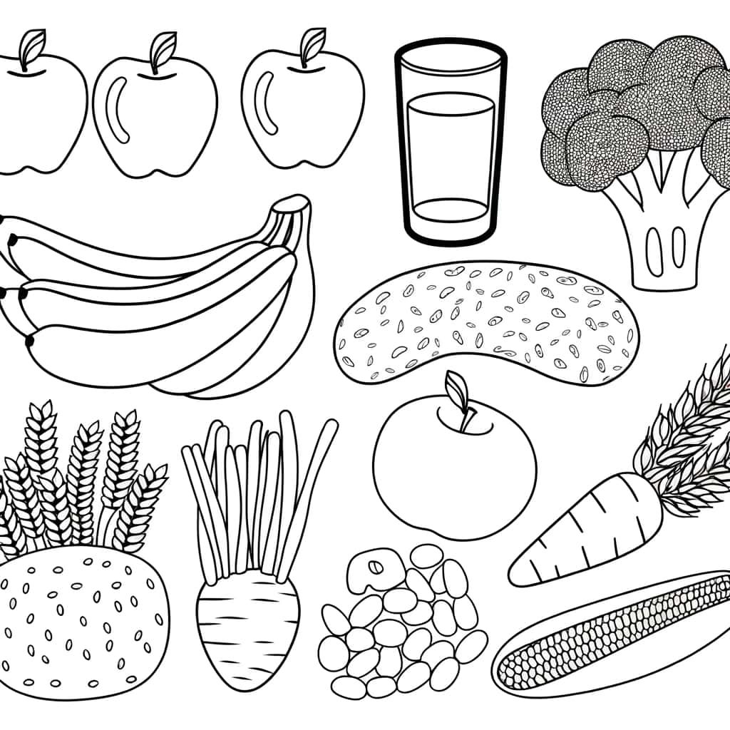 Coloriage Aliments variés à imprimer et colorier