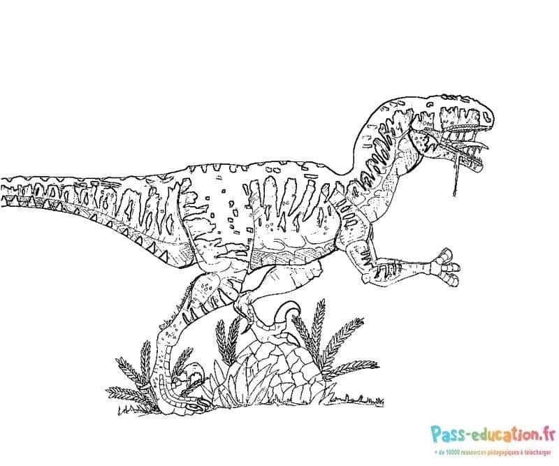 Coloriage Dinosaure féroce à imprimer et colorier