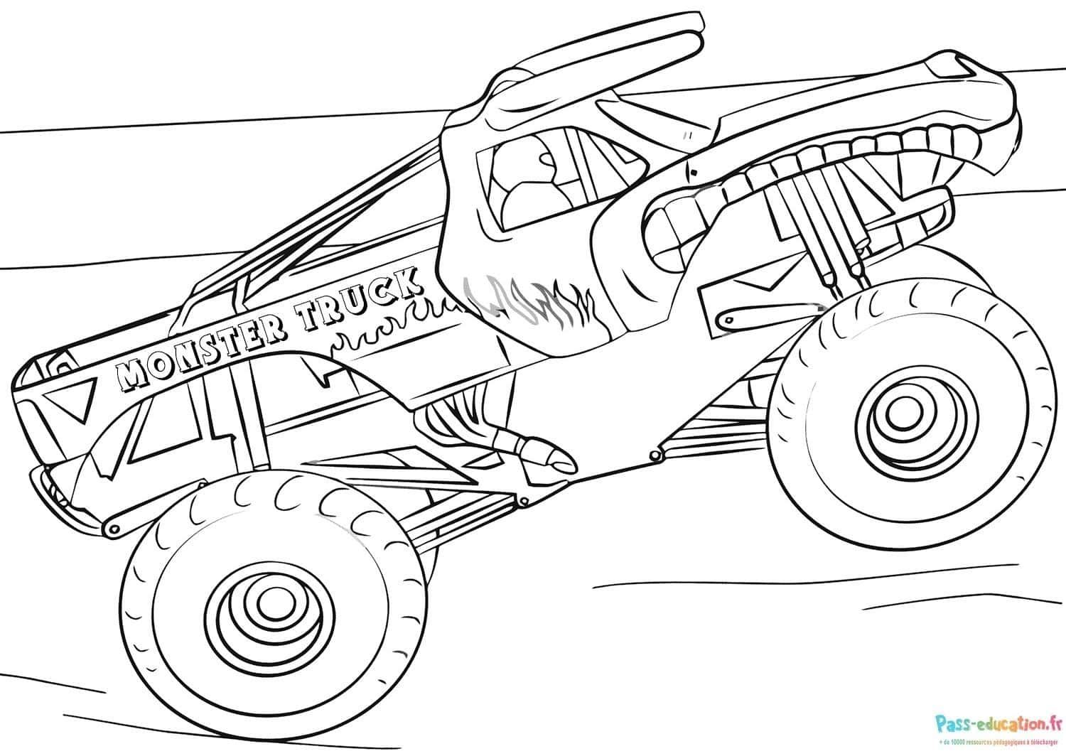 Coloriage Camion Monstre à imprimer et colorier