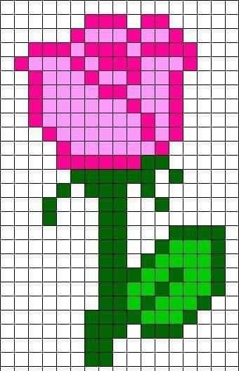 Coloriage Rose pixelisée à imprimer et colorier