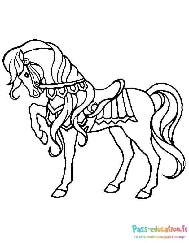 Coloriage Cheval caparaçonné à imprimer et colorier