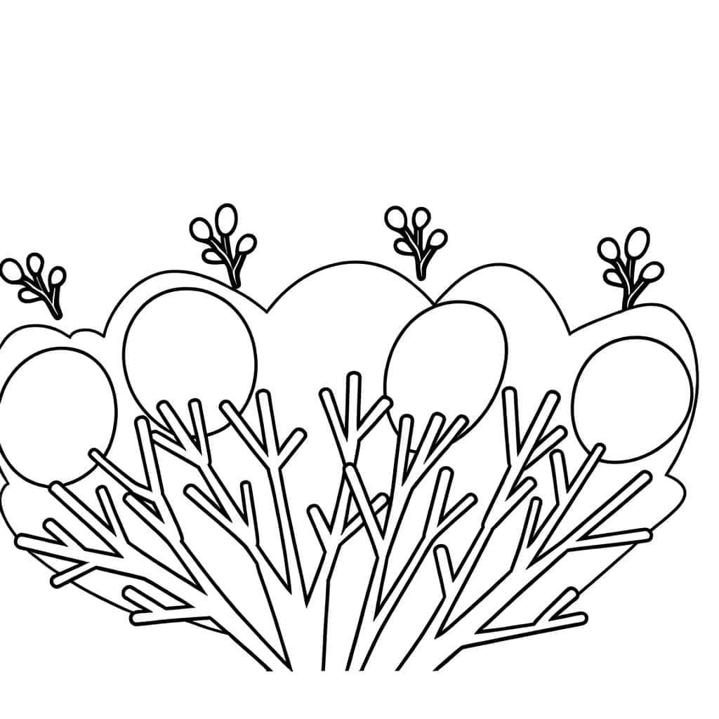Coloriage Buisson stylisé à imprimer et colorier