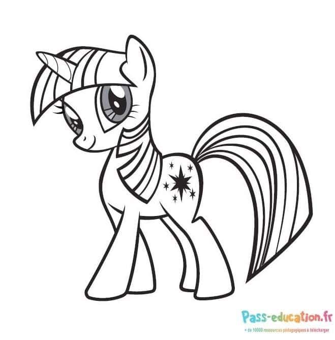 Coloriage Poney étoilé à imprimer et colorier